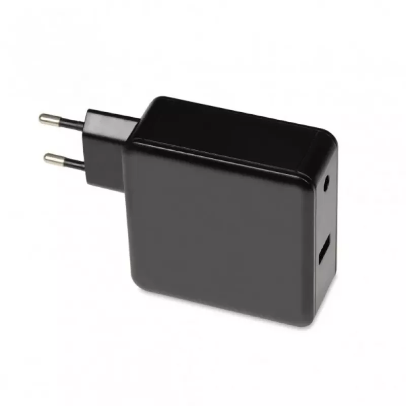 Fuente de alimentación para portátil IBOX IUZ65WA, AC/DC automática 100–240V → 18,5–20,5V, 65W, 1×USB, negra