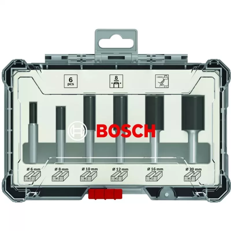 Bosch 2607017466 juego de fresas para ranurar, 6 piezas