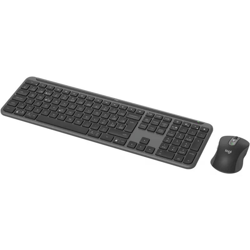 Logitech Signature Slim Combo MK950 for Business - Conjunto teclado y ratón - 100% - Tamaño completo - Inalámbrico - Bluetooth 5.1 LE - QWERTZ - Suizo - Grafito (920-012503)