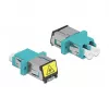 DeLOCK 86900 acoplador de fibra óptica LC dúplex conector hembra-conector hembra multimodo aguamarina