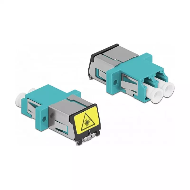 DeLOCK 86900 acoplador de fibra óptica LC dúplex conector hembra-conector hembra multimodo aguamarina