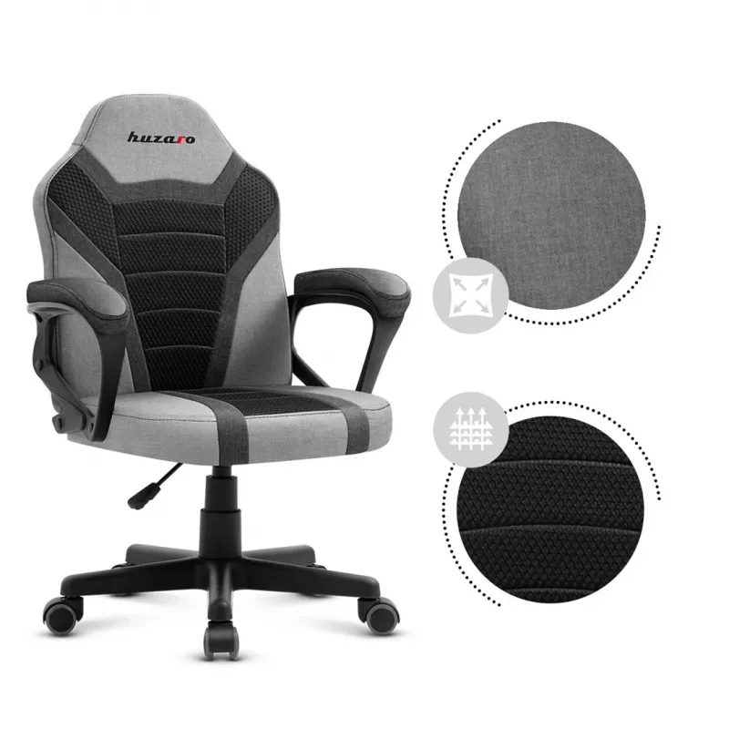 Silla gaming para niños Huzaro HZ-Ranger 1.0 gris Mesh, gris y negra