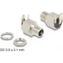DeLOCK conector de alimentación DC 5,5 x 2,1 mm conector hembra de montaje versión soldadura en ángulo 20 V 10 A
