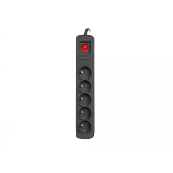 Regleta de enchufes ARMAC R5 1,5 m negra – modelo R5/CZ/15 con cable de 1,5 m