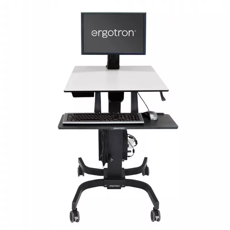 Ergotron WorkFit-C - estación de trabajo de pie/sentado simple LD - carro multimedia - negro - gris - 7,3 kg - 61 cm (24