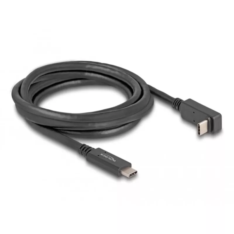 Cable USB DeLOCK USB Type-C macho a USB Type-C macho acodado 2 m 5 Gbit/s 4K PD 60W