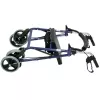 Andador de cuatro ruedas con asiento, azul/negro