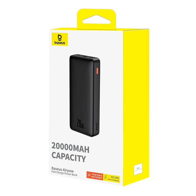 Baseus Airpow Batería externa de polímero de litio 20000 mAh 20 W Negro