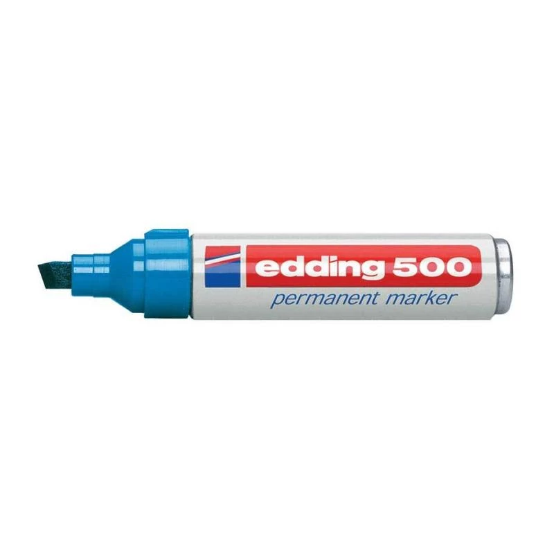 Rotulador permanente Edding 500 punta biselada azul