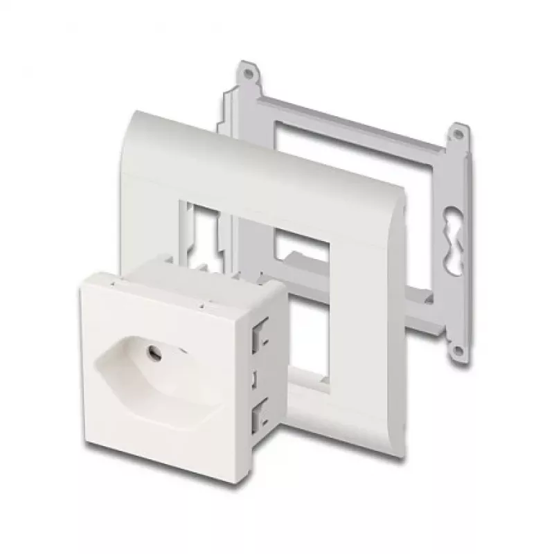 Toma de corriente con toma de tierra DELOCK Easy 45 T13 Suiza 45×45 mm, 250 V / 10 A, blanco