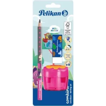 Pelikan Set de lápiz de aprendizaje Combino BS, goma, sacapuntas, rosa (821612)