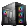 Caja de PC DeepCool CG530 4F semitorre negra — cristal templado, ATX/ITX/Micro ATX, 3 ventiladores de 120mm, USB-C