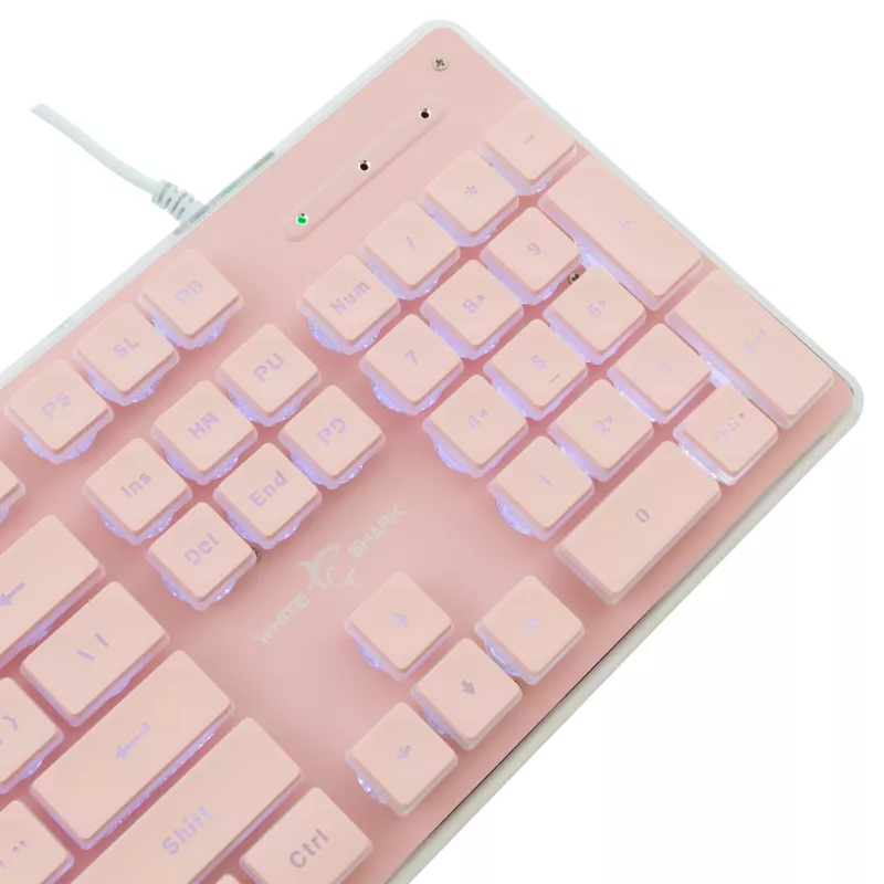 Teclado gaming White Shark GK-003441 Tachi, rosa, distribución US