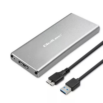 Carcasa de aluminio QOLTEC 51833 para SSD M.2, SATA a USB 3.0, compatible hasta 2 TB