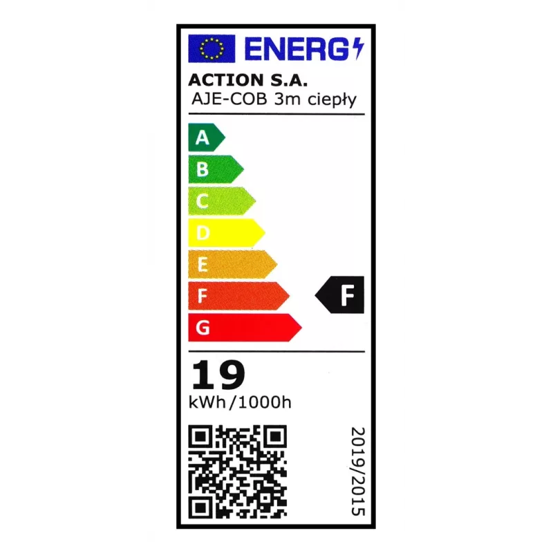 Tira LED Activejet AJE-COB 3m blanco cálido universal para interior