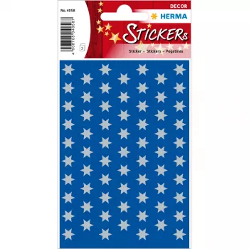 HERMA estrellas de 6 puntas plateadas pegatinas de papel 8 mm adhesivo permanente 201 uds.