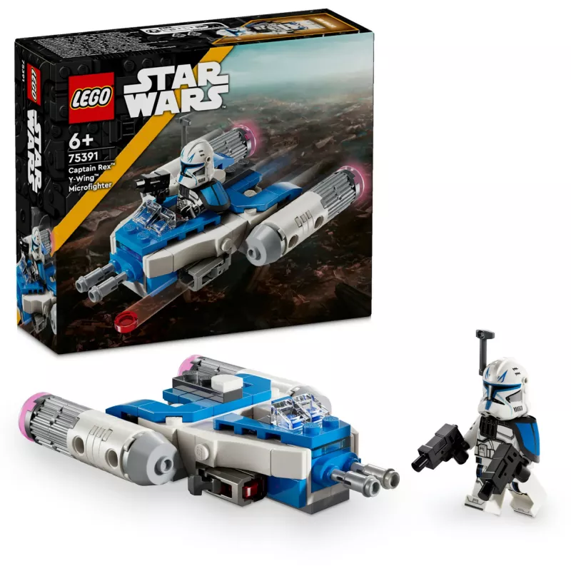 LEGO Star Wars Captain Rex Y-Wing Microfighter, pieza de coleccionista: juguete de nave espacial de las Guerras Clon con una minifigura de personaje para niños a partir de 6 años