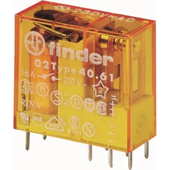 Relé de enchufe/PCB Finder 1 conmutador para 16A bobina 230V AC (406182301000)