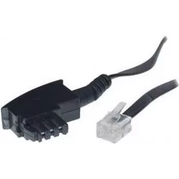 S/CONN cable TAE F - RJ11 3m negro transparente