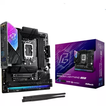 Placa base ASRock B860M Lightning WiFi — Intel B860, LGA1851, microATX, DDR5, 4 DIMM, Wi‑Fi 6E, 2.5Gb LAN, Thunderbolt 4