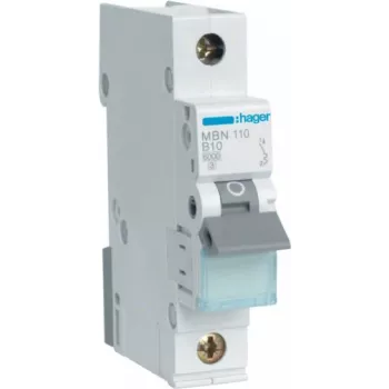 Interruptor automático Hager MBN110 1P, 10 A, 50–60 Hz