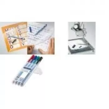Rotulador Staedtler Lumocolor correctable M 4 uds. negro azul verde rojo