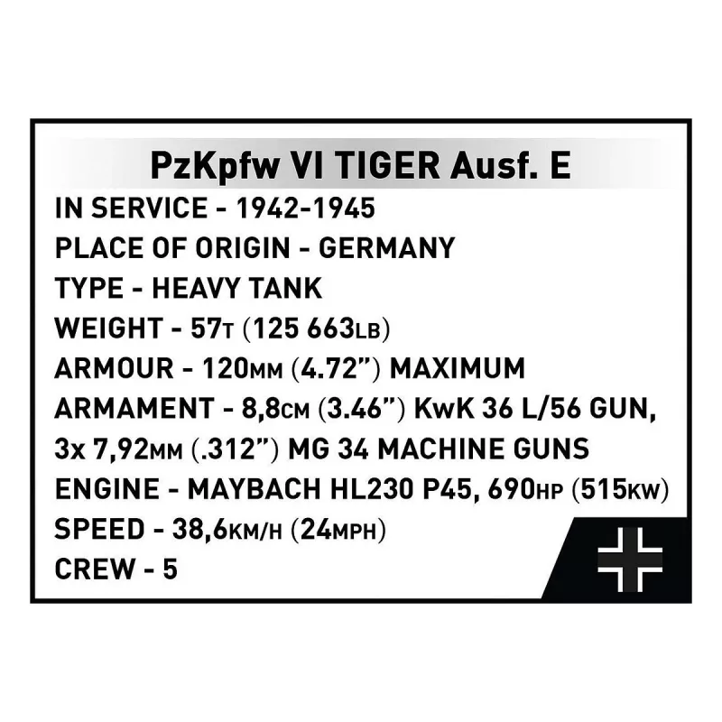 Set de construcción Cobi PzKpfw VI Tiger Ausf. E - Executive Edition, 8000 piezas, plástico, a partir de 12 años