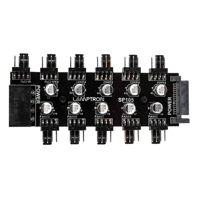 Hub de ventiladores PWM Lamptron SP105 de 10 canales
