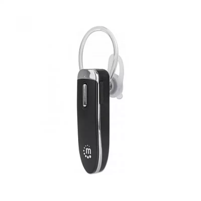 Manhattan Auricular Bluetooth de un solo oído, micrófono omnidireccional, controles integrados, negro, 10 horas de uso, alcance 10 m, cable de carga USB-A incluido, Bluetooth v4.0, 3 años de garantía
