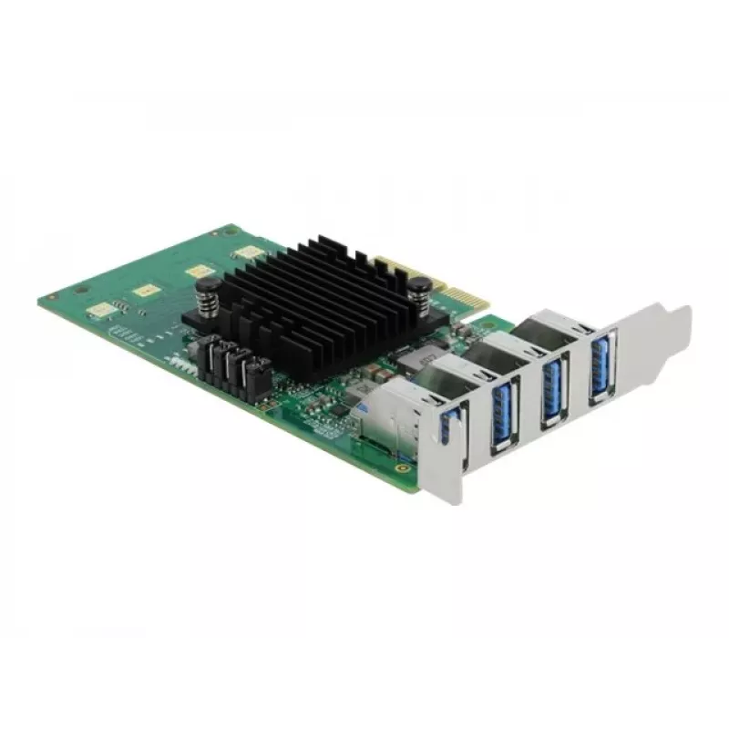 DeLOCK tarjeta PCI Express x4 a 4 x externo USB 3.0 Quad Channel - formato Low Profile
