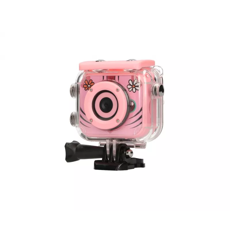 Cámara deportiva digital para niños Extralink H18 rosa – IP68, 1080p, pantalla de 2