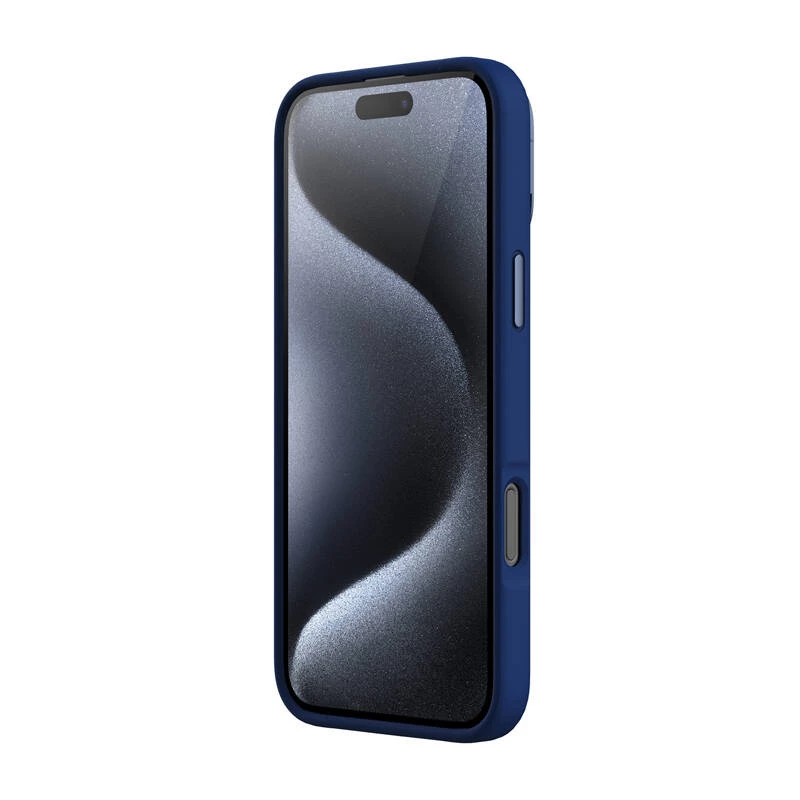 Funda protectora magnética Nillkin LensWing para Apple iPhone 16 Pro Max — azul, compatible con MagSafe, borde de cámara elevado