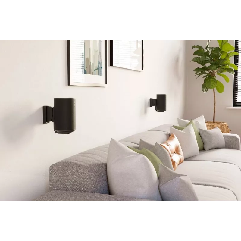 Soporte de pared Vogels | Soporte de pared para altavoz para Sonos Era 100 | Inclinable, orientable | Capacidad de carga máxima 7 kg | Negro
