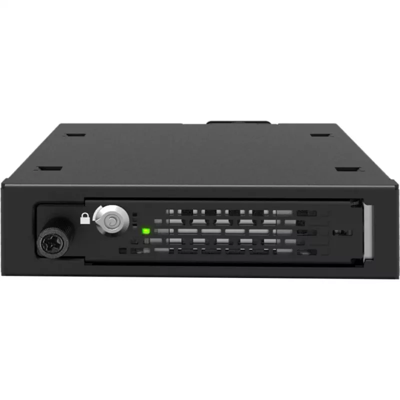 ICY DOCK - ToughArmor EX - MB491V5K-B - Caja para unidades SSD U.2/U.3 NVMe de 2,5 inch PCIe 5.0 para bahía externa de 3,5 inch con cerradura y diseño de tornillos moleteados