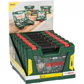 Juego de brocas / puntas V-Line TIN, 91 piezas, juego de brocas y puntas (Verde)