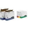 Fellowes caja de archivo R-Kive PRIMA, blanco-azul (B)80 mm de cartón 100% reciclado, 100% reciclable (0026401)