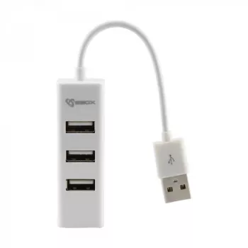 Sbox H-204W USB hub de 4 puertos blanco coco