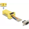 DeLOCK 67104 Kit de montaje de D-Sub 9 pines macho a RJ45 hembra, amarillo