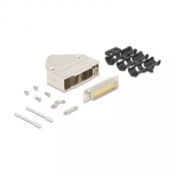 DeLOCK 67134 conector de cables D-Sub de 25 pines plateado conector macho