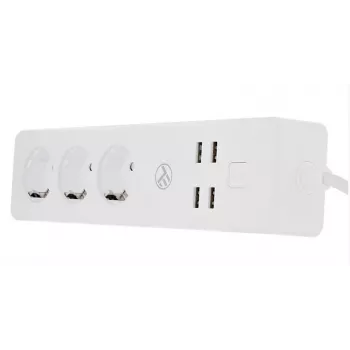 Regleta inteligente WiFi Tellur con 3 tomas AC y 4 puertos USB (4A)