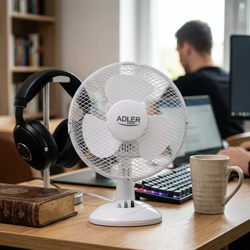 Adler | AD 7302 | Ventilador de mesa | Blanco | Diámetro 23 cm | Número de velocidades 2 | Oscilación | 60 W | No