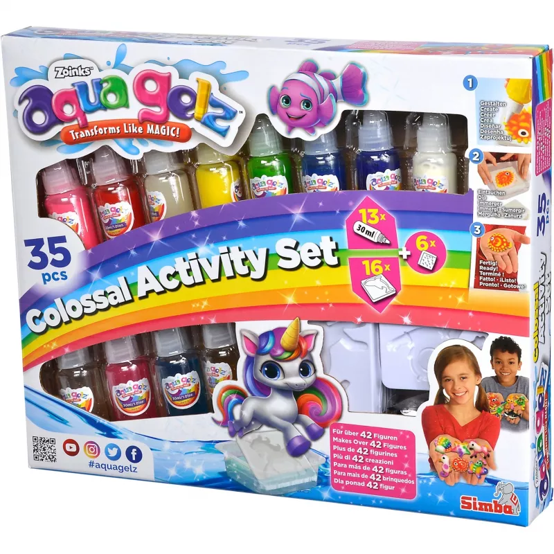 Gel a base de agua para juego creativo SIMBA Crafts Simba Aqua Gelz Colossal Set 106322566