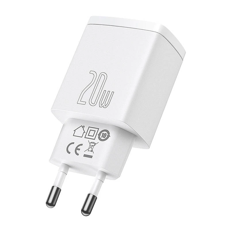 Cargador de pared Baseus Compact 1x USB-A + 1x USB-C 3A, adaptador de viaje compacto