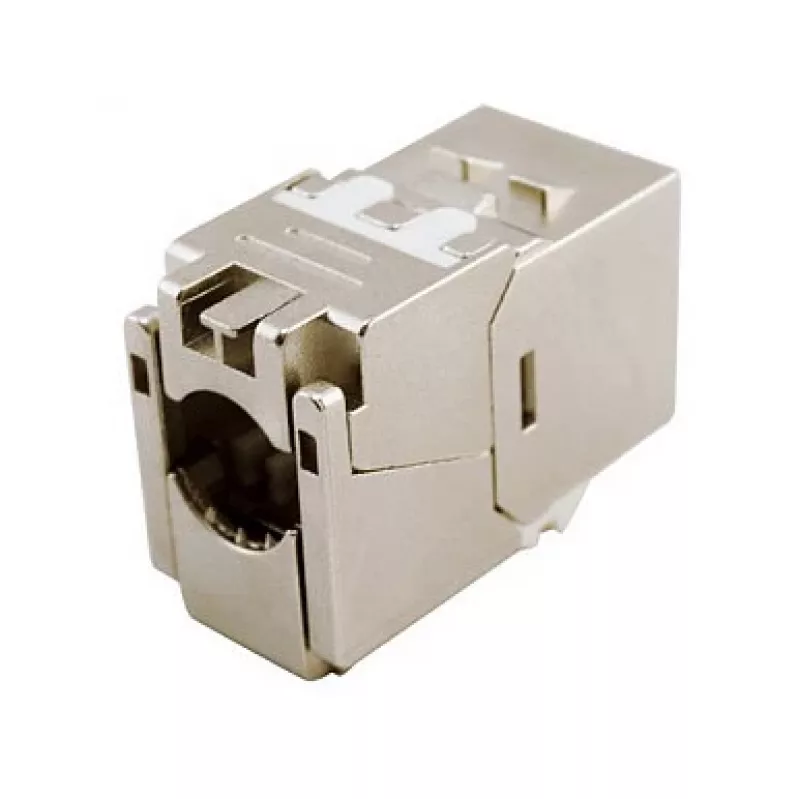 Jack Keystone Cat.6A blindado extraplano, EQUIP 767223, sin herramientas, RJ-45, plano, plata, 8 uds.