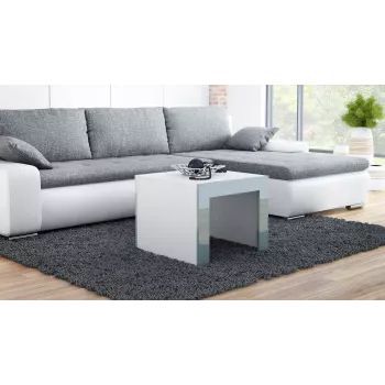 Mesa de centro TESS60 BI/SZ mesa auxiliar / mesa esquinera de centro forma cuadrada 2 patas