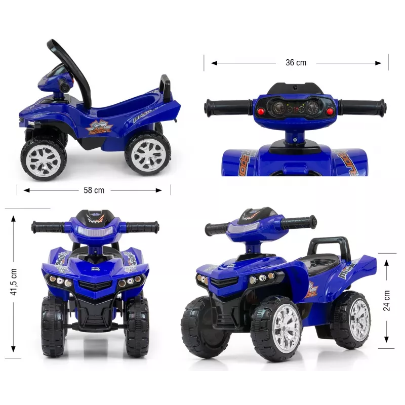 Vehículo deslizador Milly Mally Ride-on Monster Navy — vehículo deslizador infantil con asiento, altura de asiento baja
