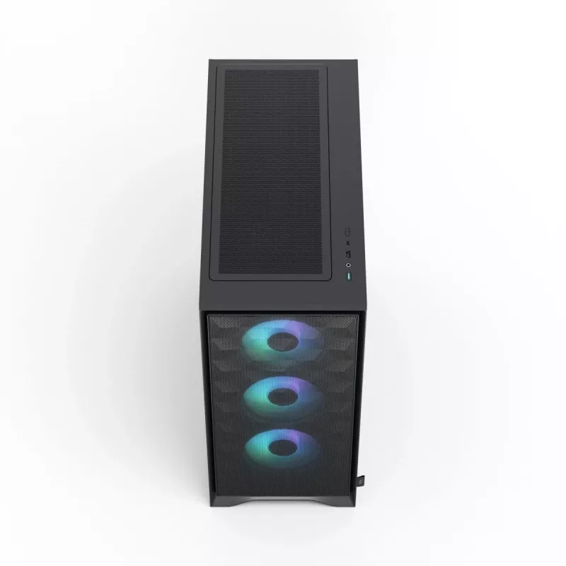 Caja de PC semitorre Fractal Design Pop 2 Air negra sólida — compatible con ATX, 3 ventiladores frontales de 120 mm, bahías de 2,5/3,5