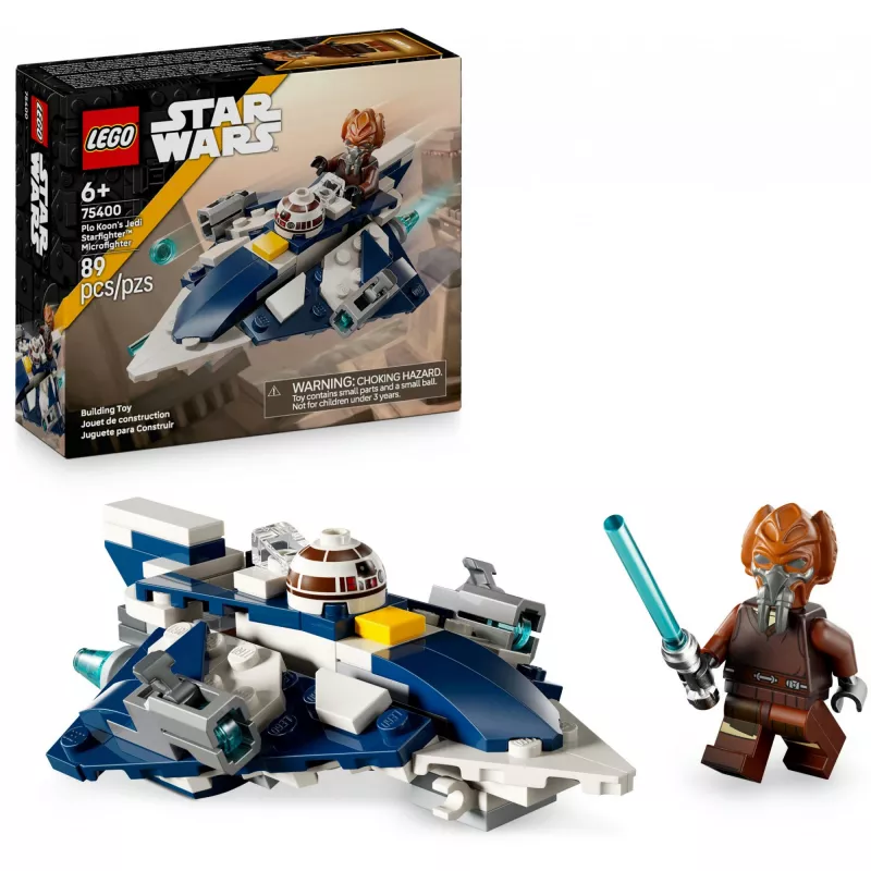 LEGO Microfighter Star Wars Caza estelar Jedi de Plo Koon 75400 — 89 piezas, 1 minifigura, edad 6+
