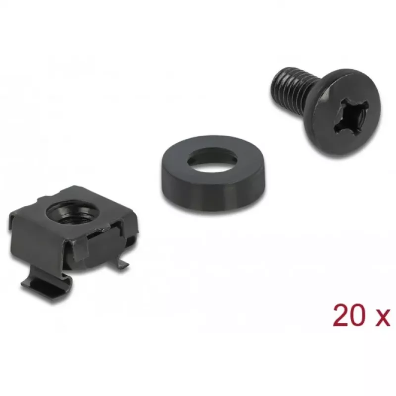 Pernos y tuercas DeLOCK set de montaje para rack de red 66548