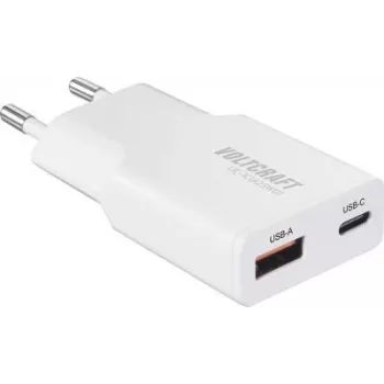 Voltcraft UC-1C1A25W01 cargador USB 1x USB-A USB-C carga rápida PD 3.0 blanco (VC-17010775)